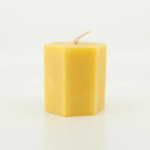 Short Hex Candle 100% Pure Beeswax