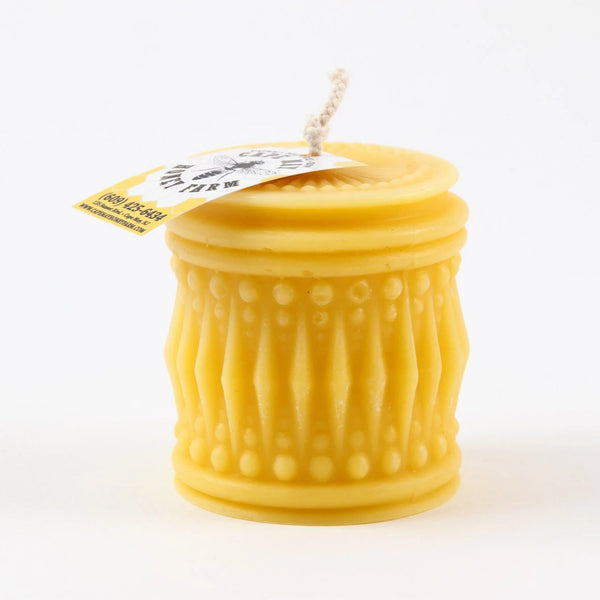 Crystal Bee Cylinder 100% Pure Beeswax Candle